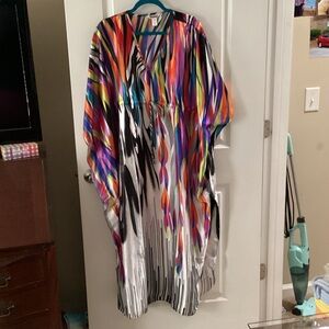 Colorful Abstract Print Kaftan Dress